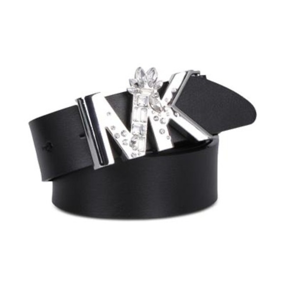 Michael Michael Kors Pave Logo Belt - Black - Size S - Picture 1 of 8